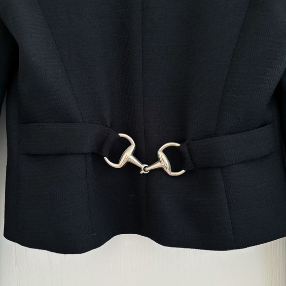 Sandro Paris Cropped Horsebit Jacket 38 US 6 Black - Picture 5 of 9